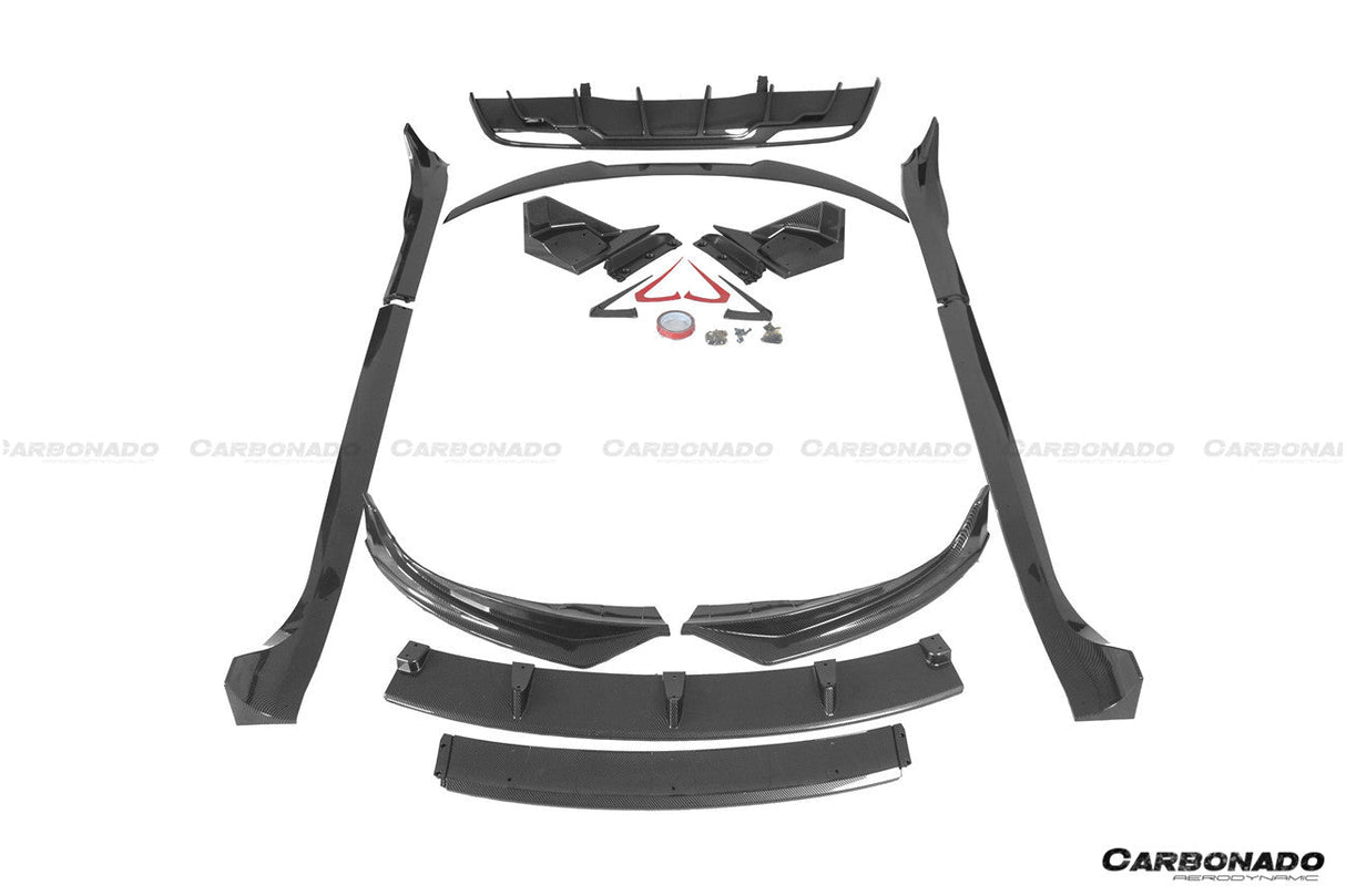 2023-UP Tesla Model 3 Highland RWD & AWD Fast Style Carbon Fiber Pattern Look body kit