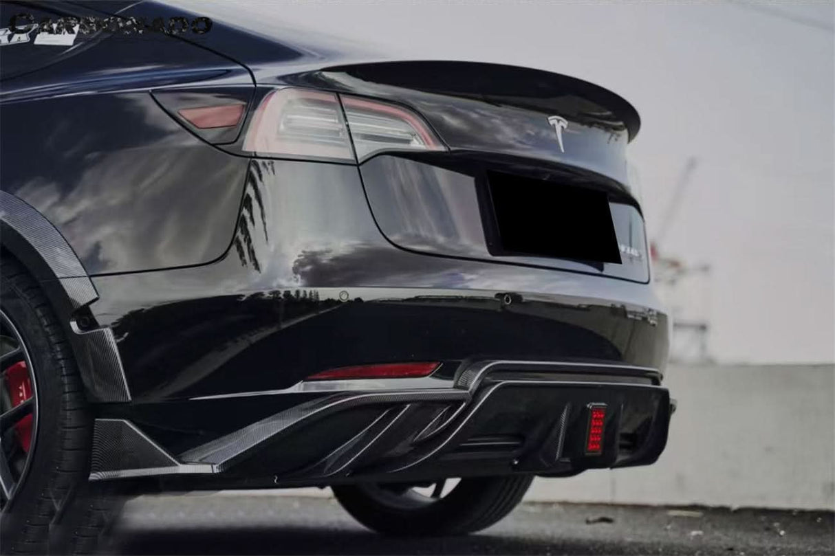 2017-2023 Tesla Pre Model 3 Turbo Style Carbon Fiber & pattern Look Wide body kit