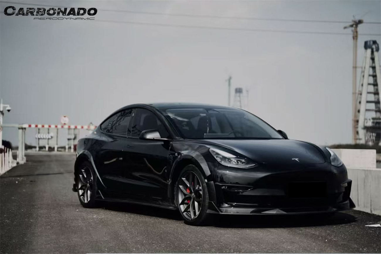 2017-2023 Tesla Pre Model 3 Turbo Style Carbon Fiber & pattern Look Wide body kit