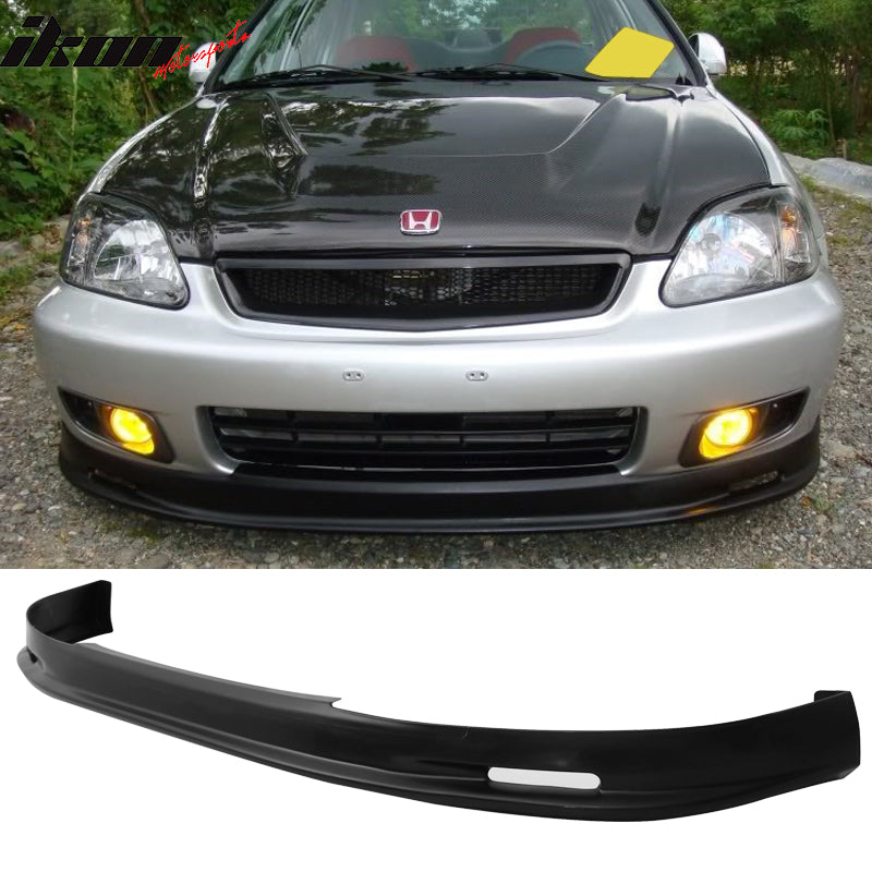 Fits 99-00 Honda Civic Sedan Mugen Front Bumper Lip PP + Window Visors