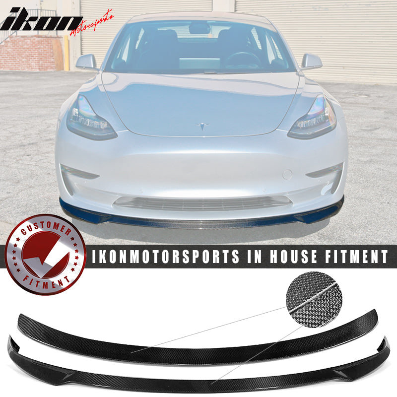 2017-2023 Tesla Model 3 IKON Front Lip + Trunk Spoiler CF
