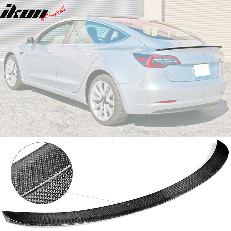 2017-2023 Tesla Model 3 IKON Front Lip + Trunk Spoiler CF
