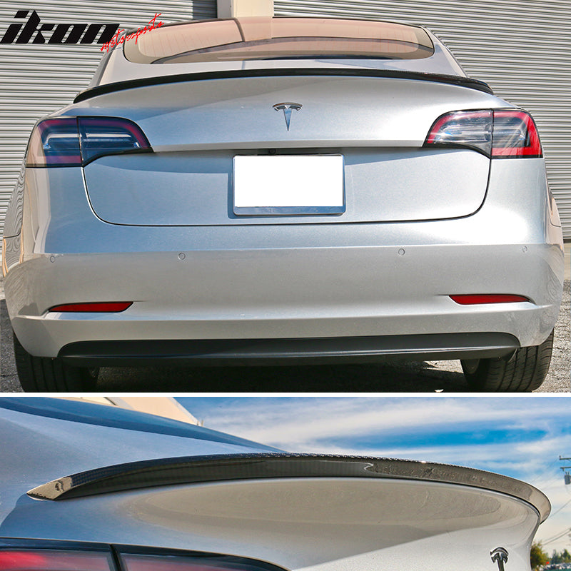 2017-2023 Tesla Model 3 IKON Front Lip + Trunk Spoiler CF