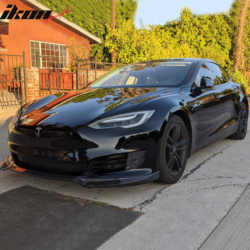 2017-2020 Tesla Model S IKON Front Lip + Trunk Spoiler CF
