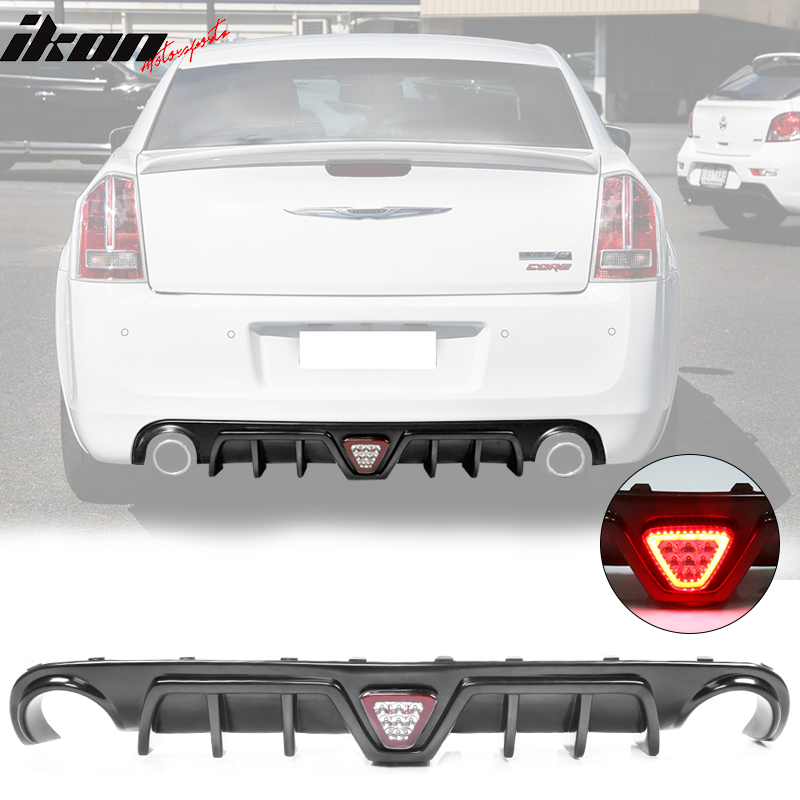 2012-2014 Chrysler 300 SRT Shark Fin Rear Diffuser with LED Light PP