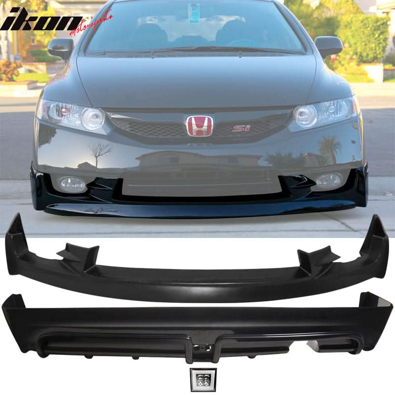 2009-2011 Honda Civic Mugen Front Lip PU Rear Lip PP LED Brake Lamp