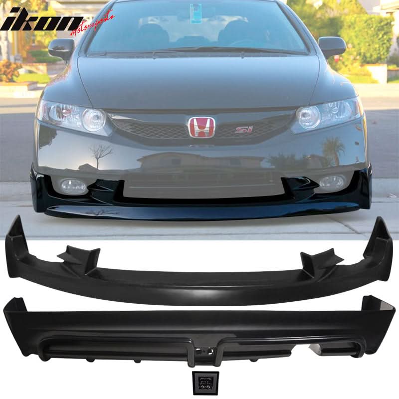 2009-2011 Honda Civic Mugen Front Lip PU Rear Lip PP LED Brake Lamp