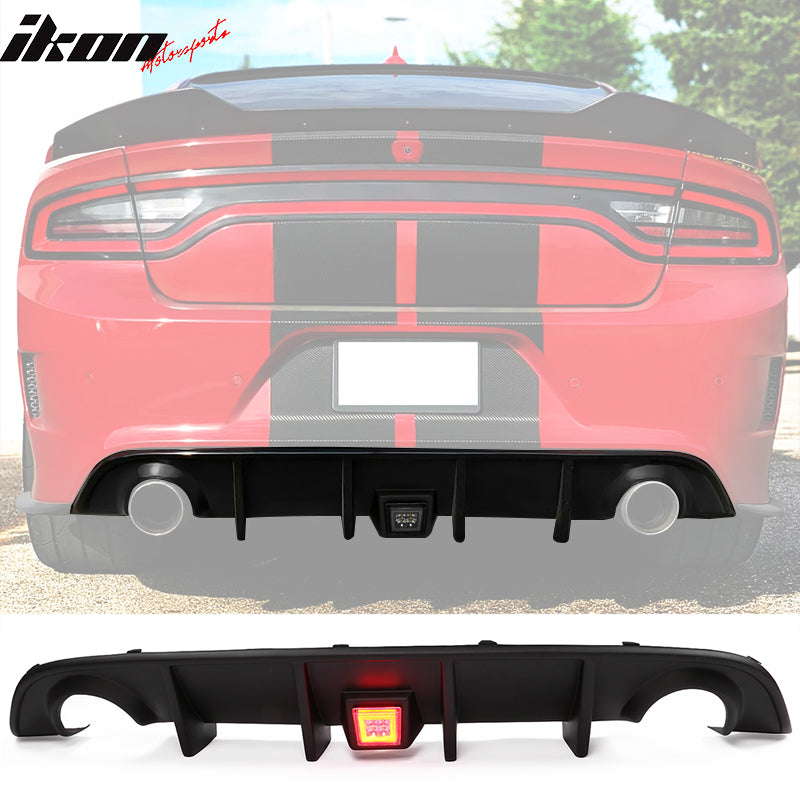 2015-2023 Dodge Charger Rear Diffuser V2 Side Lip Smoke LED Brake Lamp