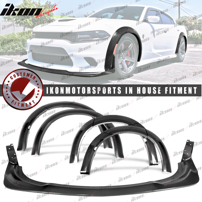 2015-2023 Dodge Charger Widebody Style Fender Flares+Front Lip ABS