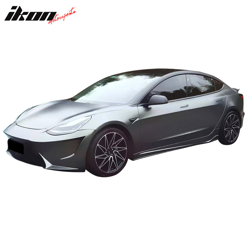2017-2023 Tesla 3 Unpainted Black Front Bumper Guard Rear Bumper PP