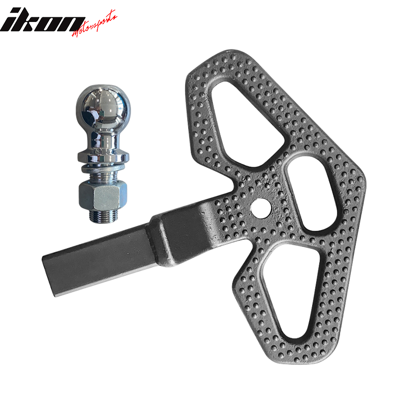 Universal V3 Rear Black Tow Hook Hitch Step w/ Drawbar Bolts Steel