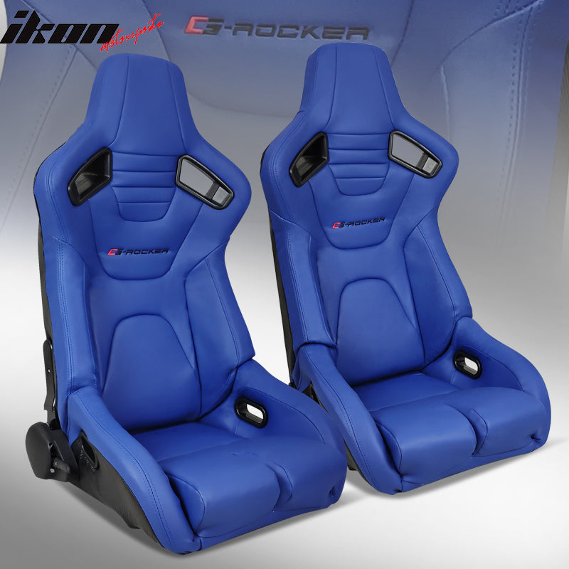 Universal Reclinable Bucket Racing Seat Dual Slider PU Carbon Leather