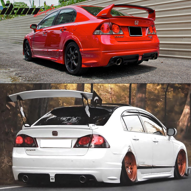 2006-2011 Civic Mugen Twin Outlet Clear 3rd Brake Light Rear Diffuser