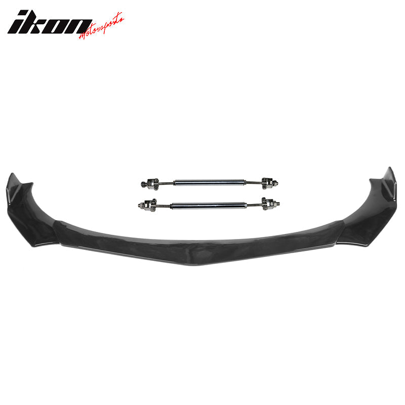 Honda Civic 62"-66" 3PCS B Style Black Front Lip with Strut Rods