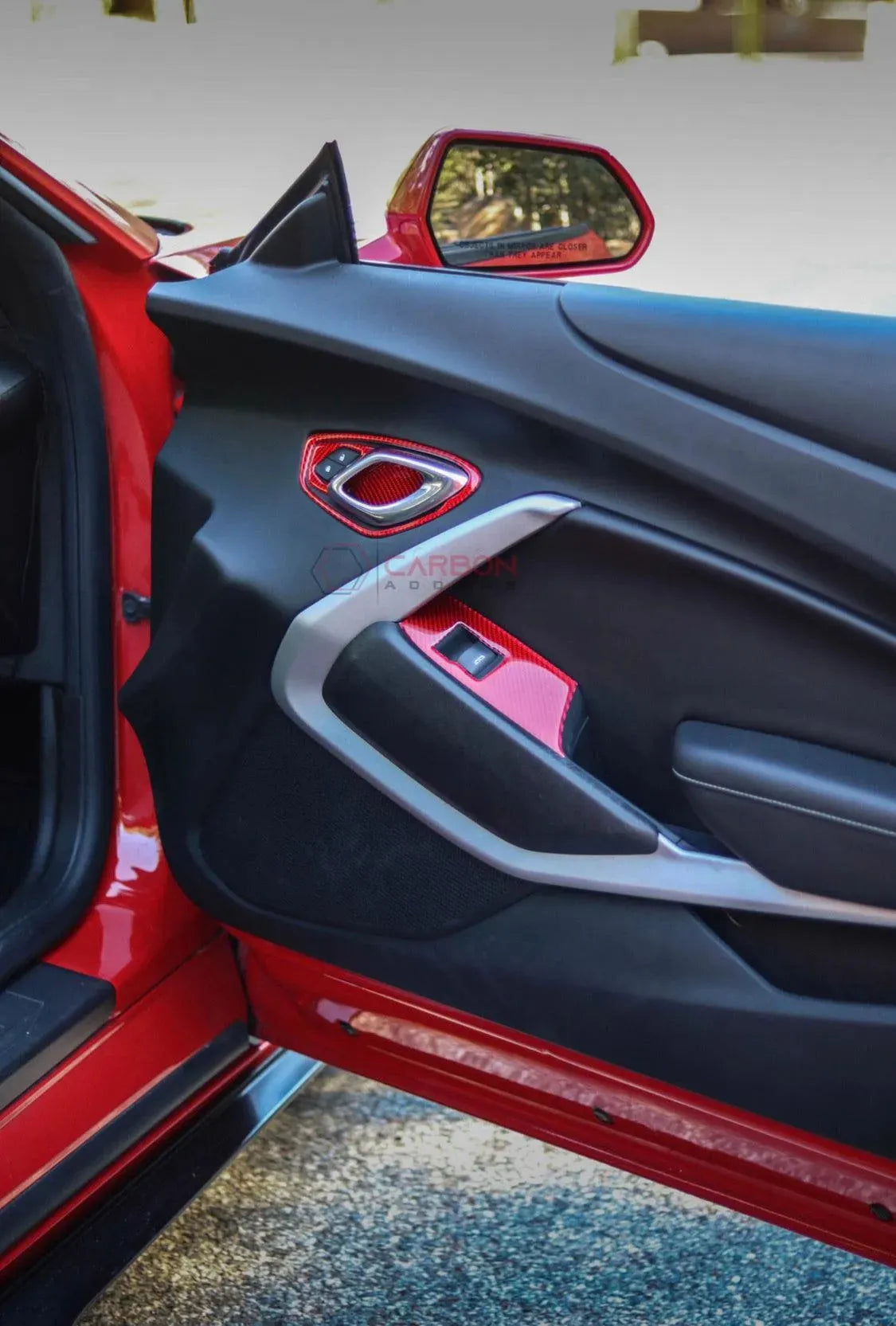 Chevrolet Camaro 2016-2024 Real Carbon Fiber Interior Door Handle Overlay