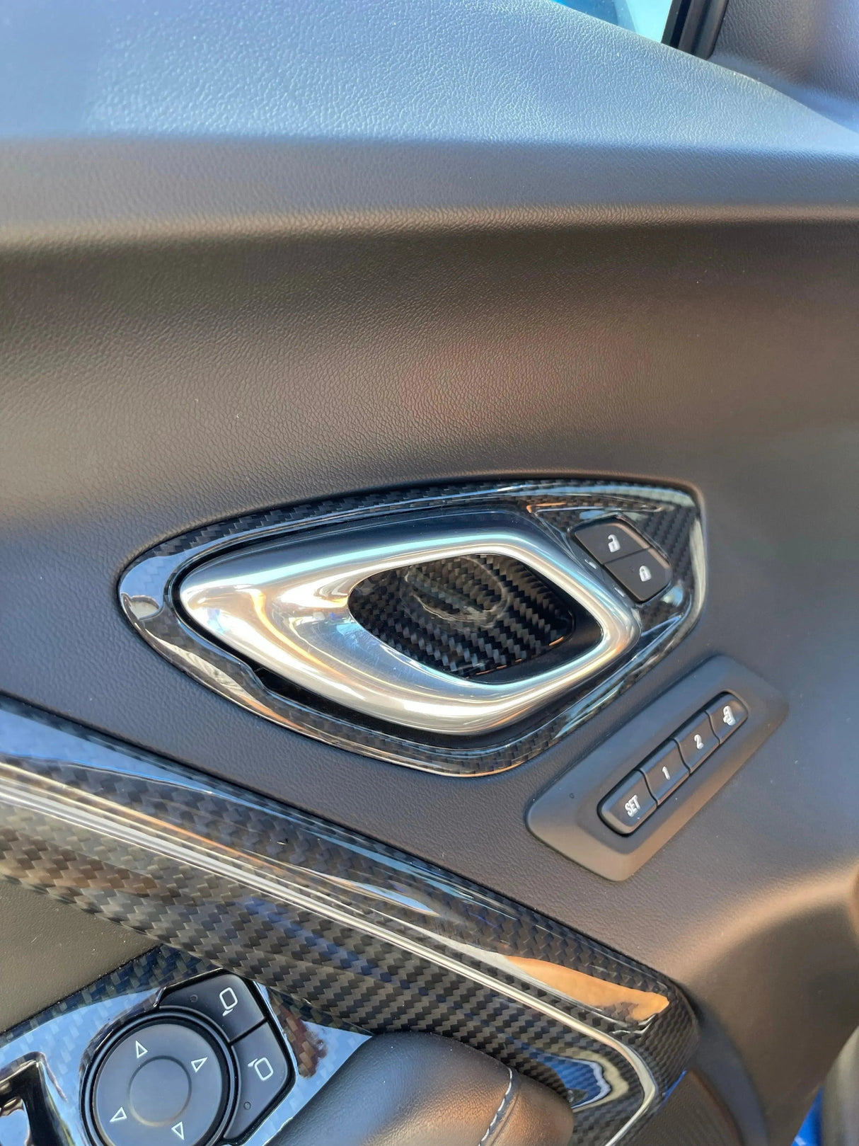 Chevy Camaro 2016-2024 Interior Door Handle Trim Carbon Fiber Cover