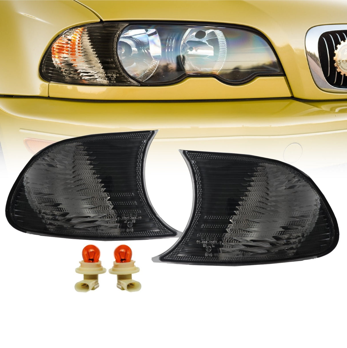 1999-2001 Bmw E46 2d/Cabrio Crystal Smoke Corner Lights