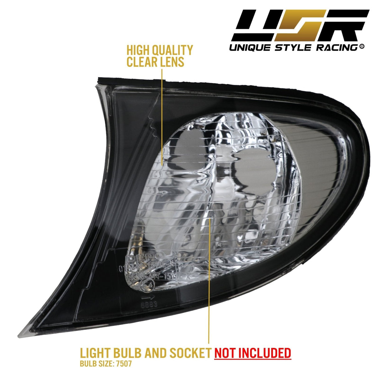 2002-2005 BMW E46 Chrome Housing Clear Corner Lights