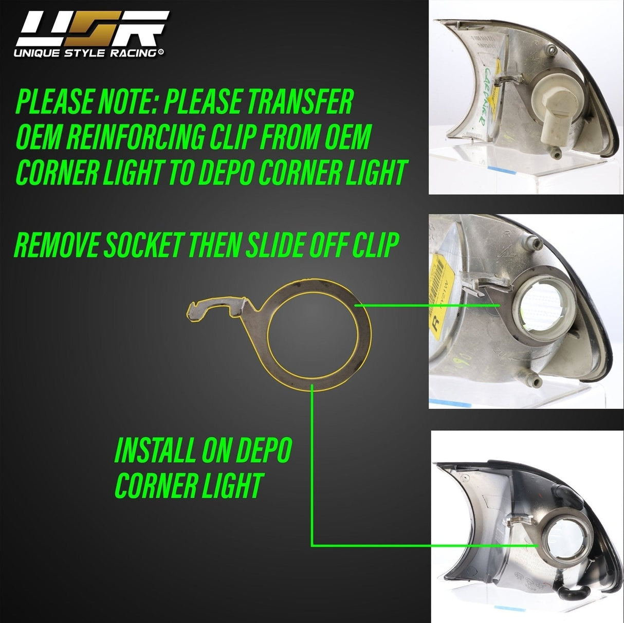 2002-2005 BMW E46 Black Smoke Corner Lights with Amber LED