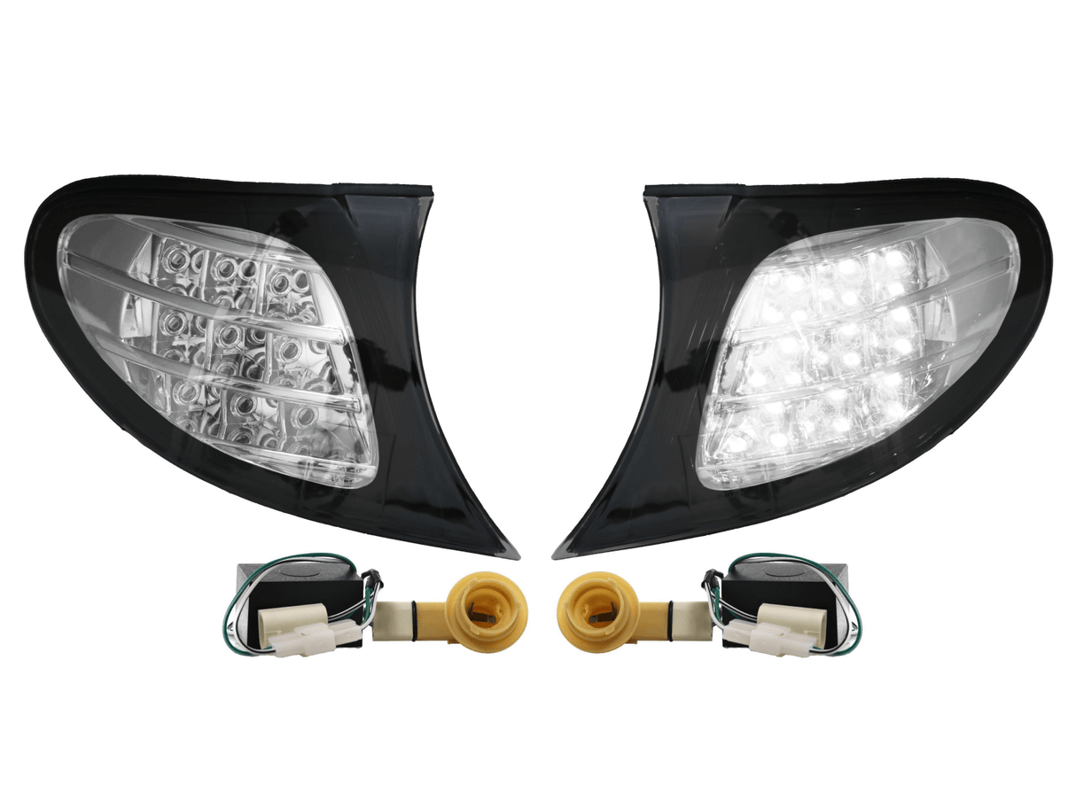 2002-2005 BMW E46 Black Smoke Corner Lights with Amber LED