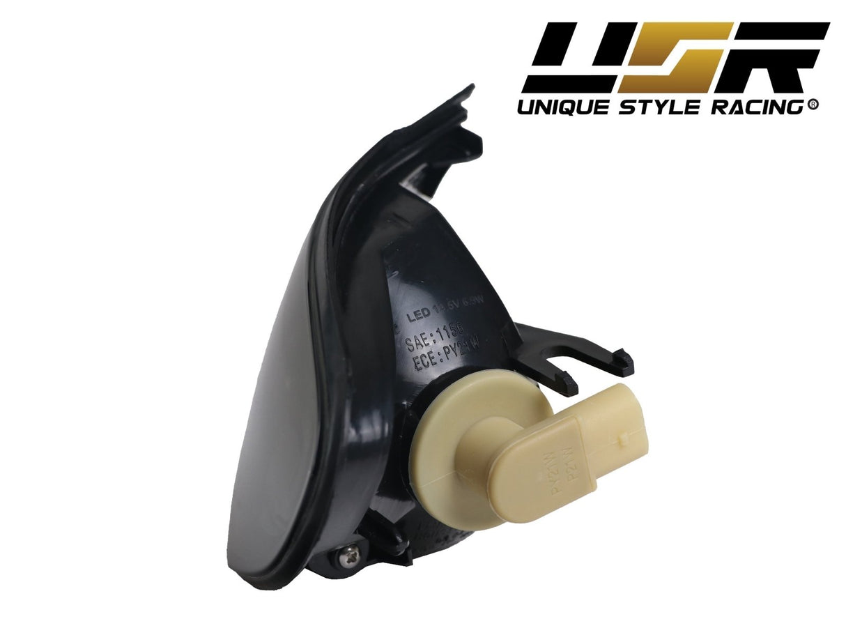 2002-2005 BMW E46 Black Smoke Corner Lights with Amber LED