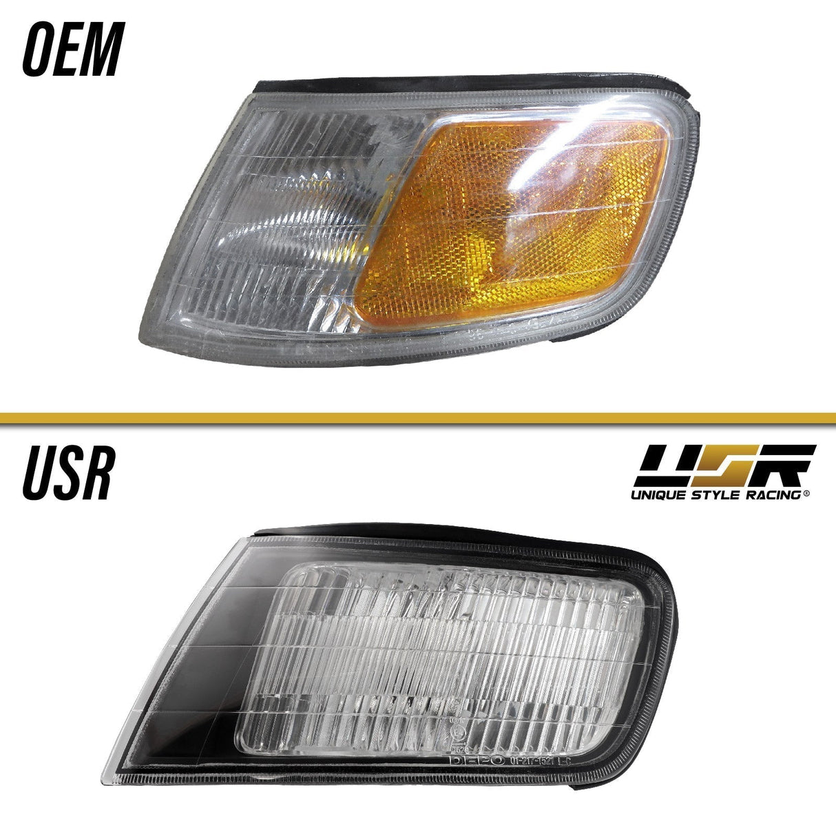 1994-1997 Honda Accord JDM Style Black Clear Corner Lights