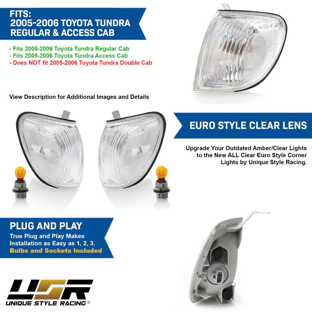 2005-2006 Toyota Tundra Regular & Access Cab Clear Corner Lights