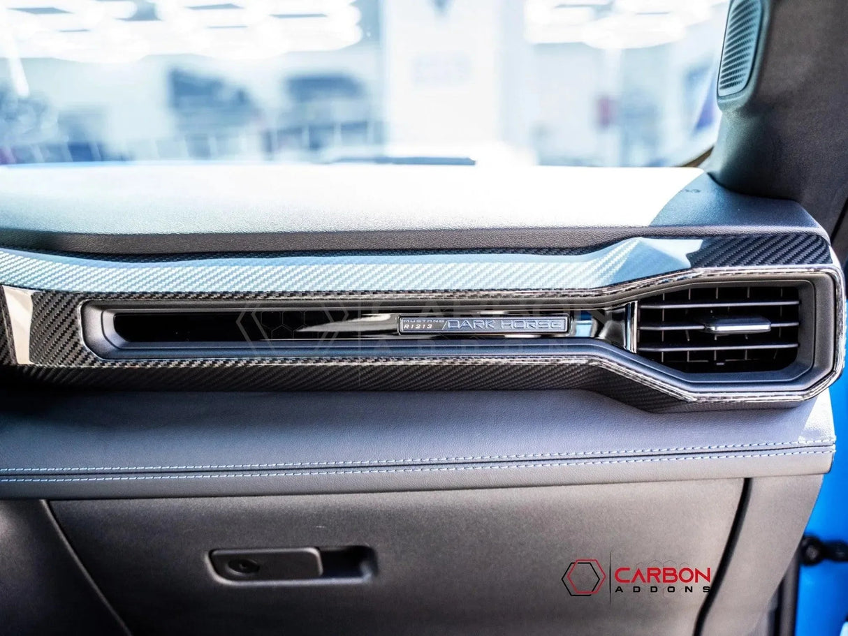 Real Carbon Fiber Passenger Side Dashboard Trim Cover for 2024+ Ford Mustang