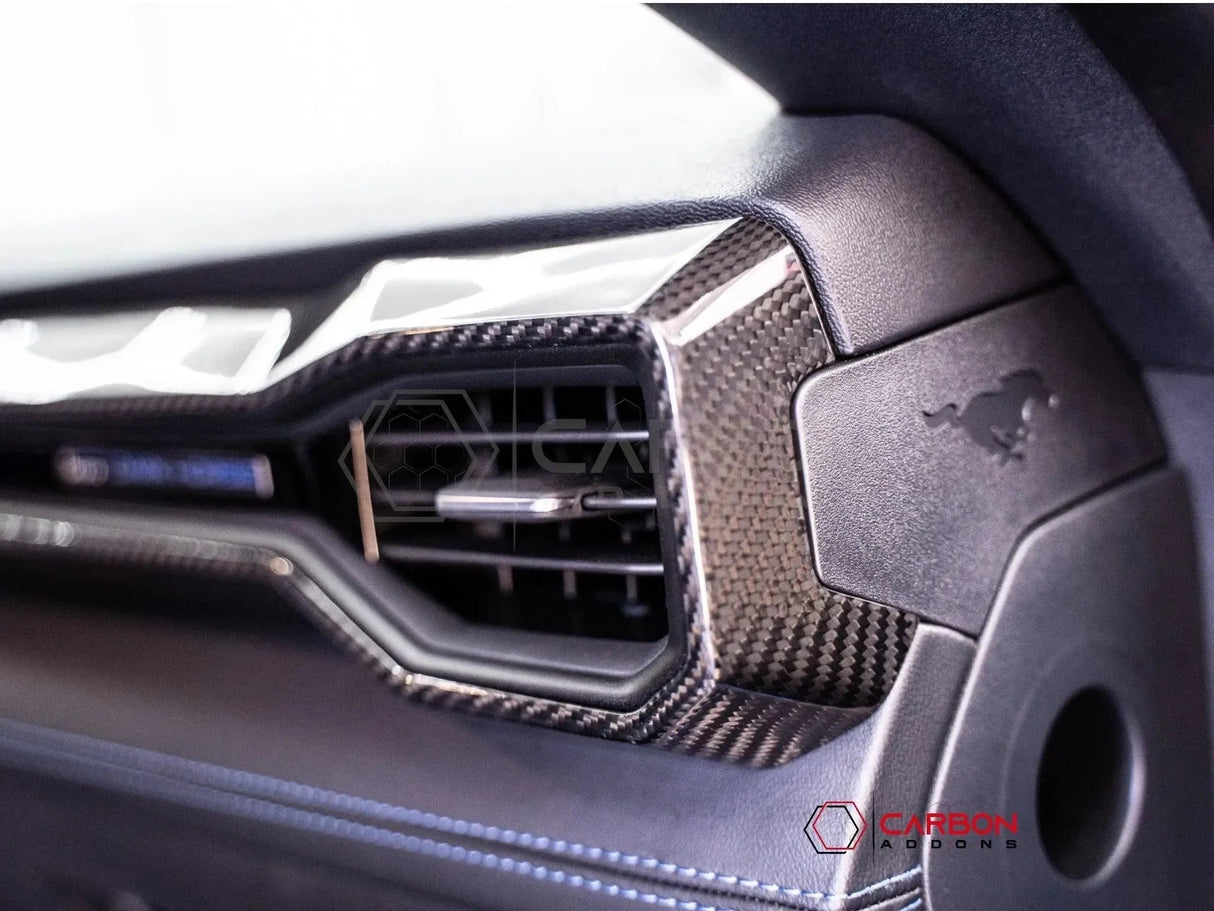 Real Carbon Fiber Passenger Side Dashboard Trim Cover for 2024+ Ford Mustang