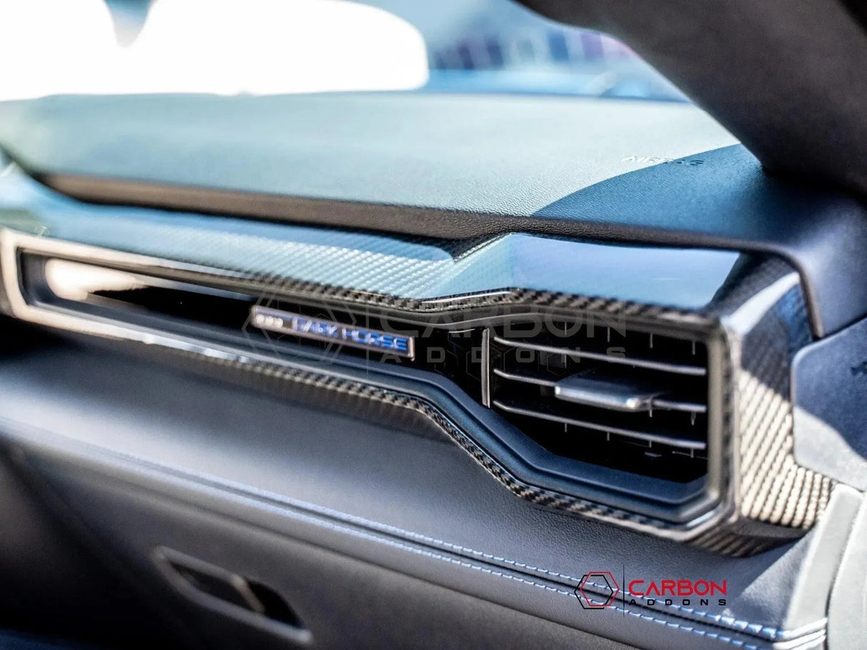 Real Carbon Fiber Passenger Side Dashboard Trim Cover for 2024+ Ford Mustang