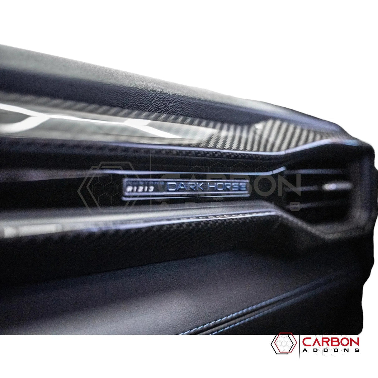 Real Carbon Fiber Passenger Side Dashboard Trim Cover for 2024+ Ford Mustang