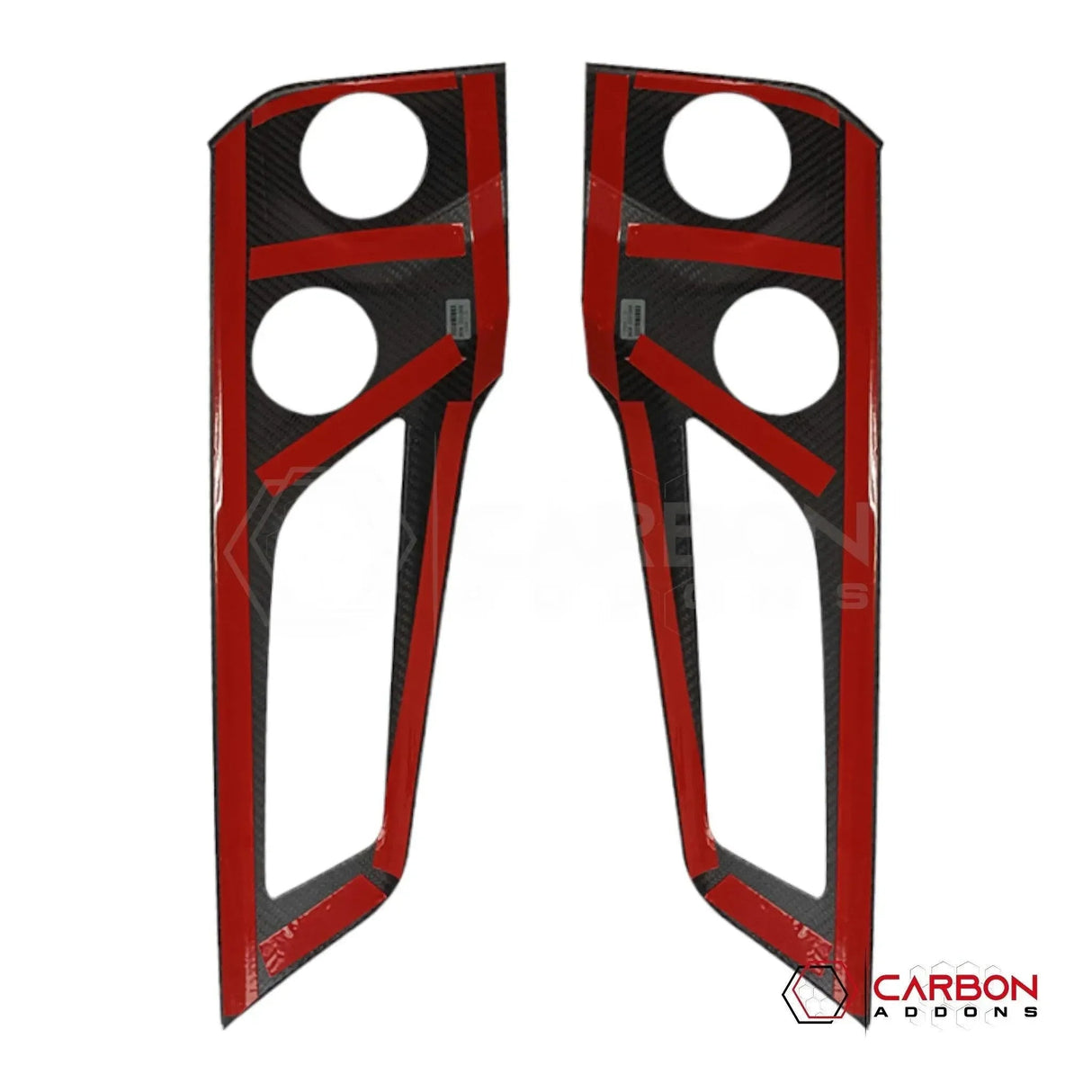 Real Carbon Fiber Door Handle & Speaker Panel Trim Covers for 2024+ Ford Mustang