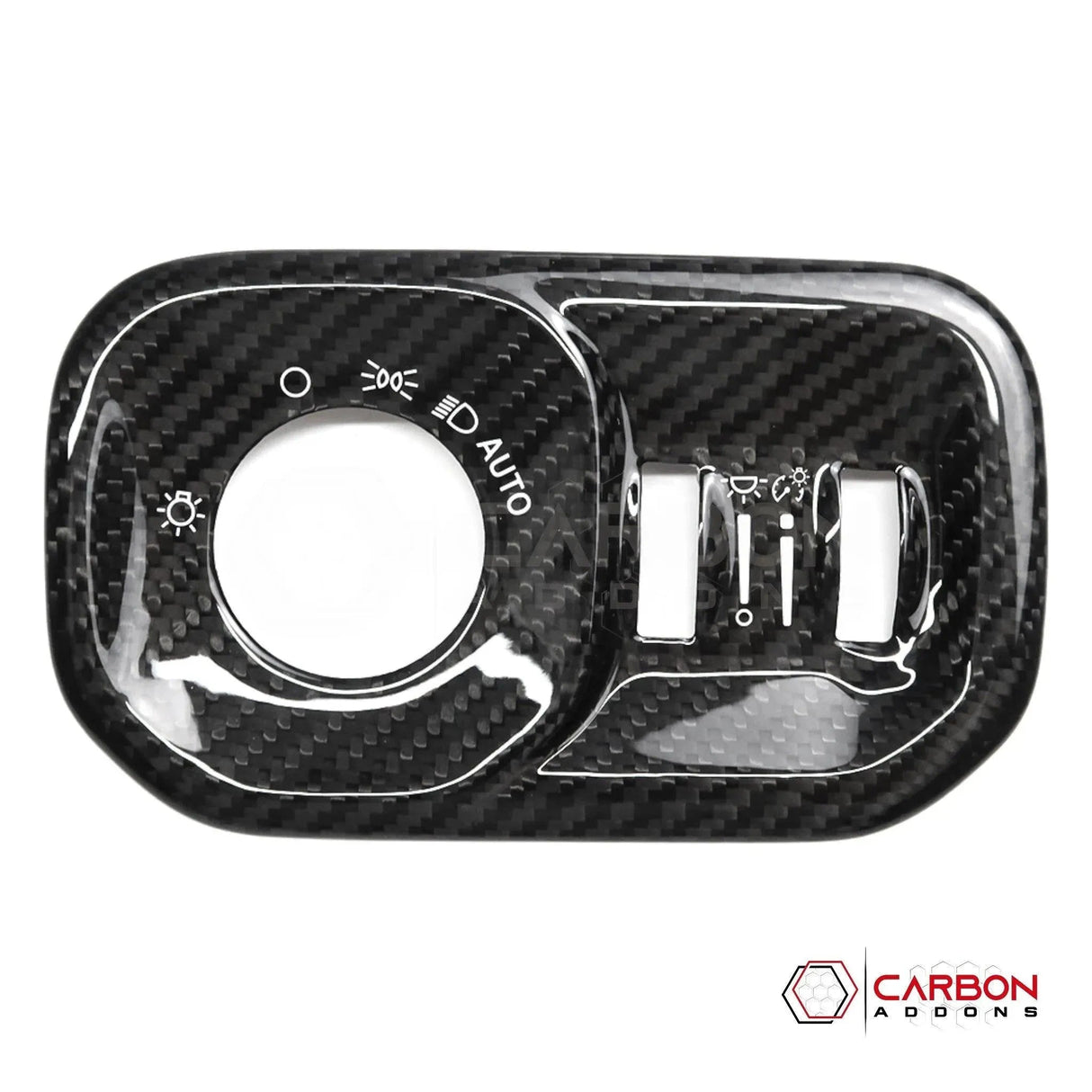 RAM 1500/TRX/RHO 2019+ Headlight Control Trim Hard Carbon Fiber Cover