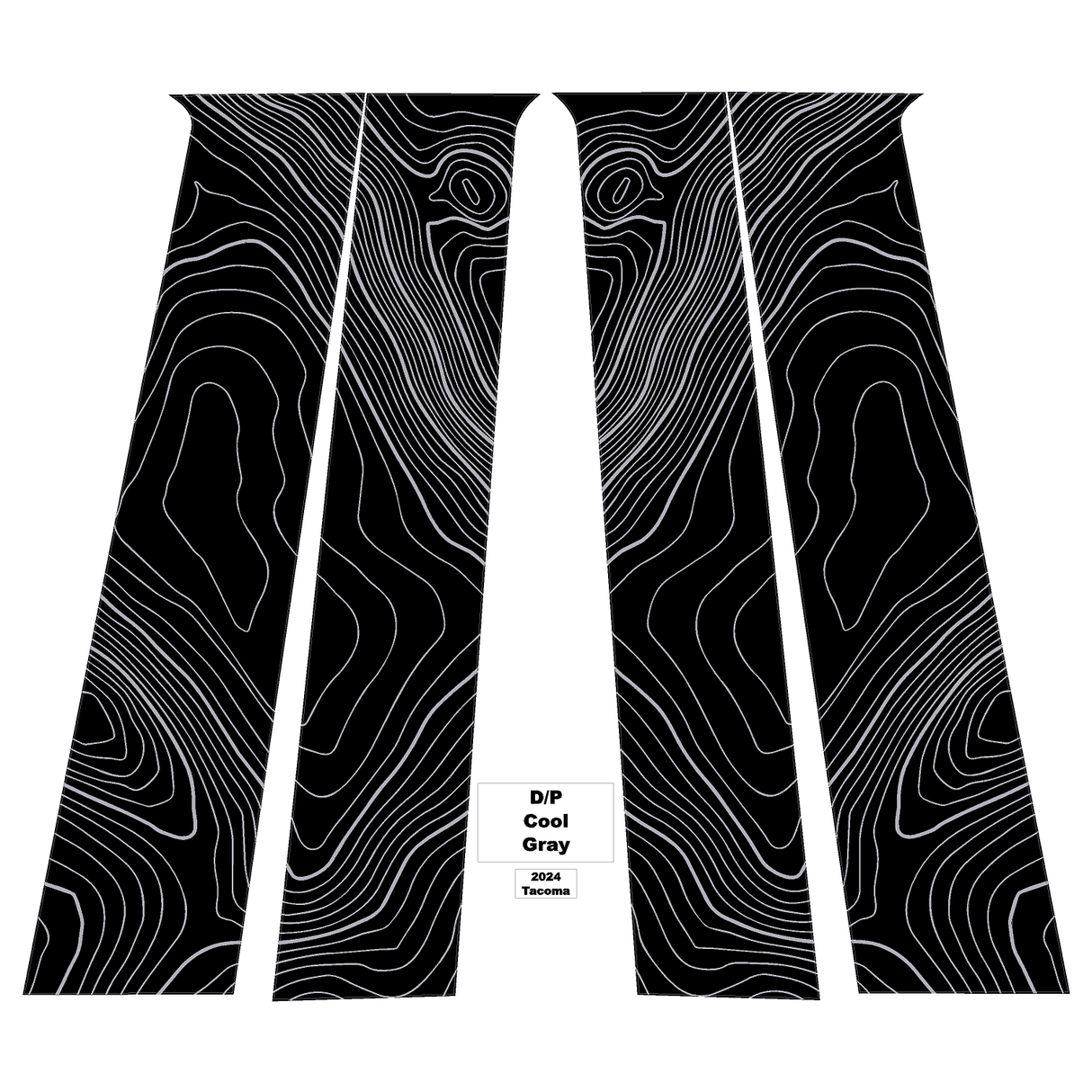 Topographic B Pillar Overlays - 2024+ Tacoma Double Cab / 2025+ 4Runner