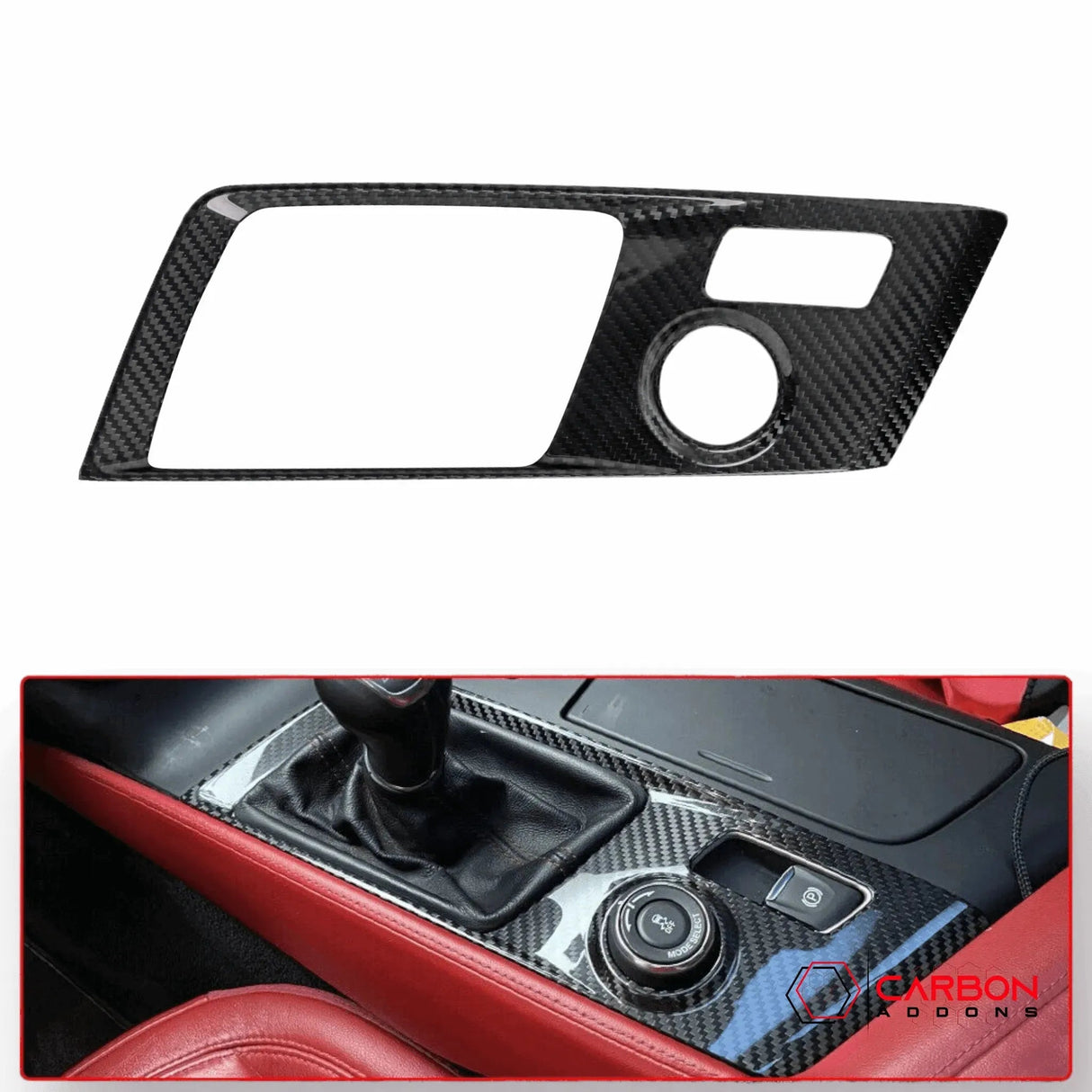 Corvette C7 Carbon Fiber Central Gear Shift Panel Trim Cover | 2014-2019 Chevrolet Corvette C7