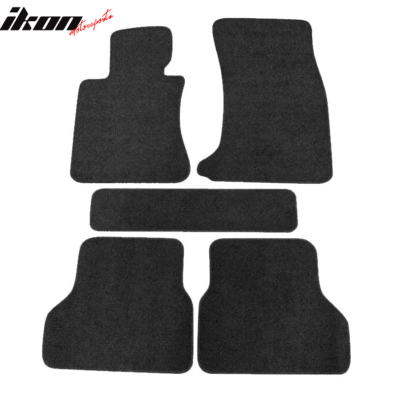 Car Floor Mat for 2004-2009 BMW E60 5 Series Black Carpet 5PC Nylon