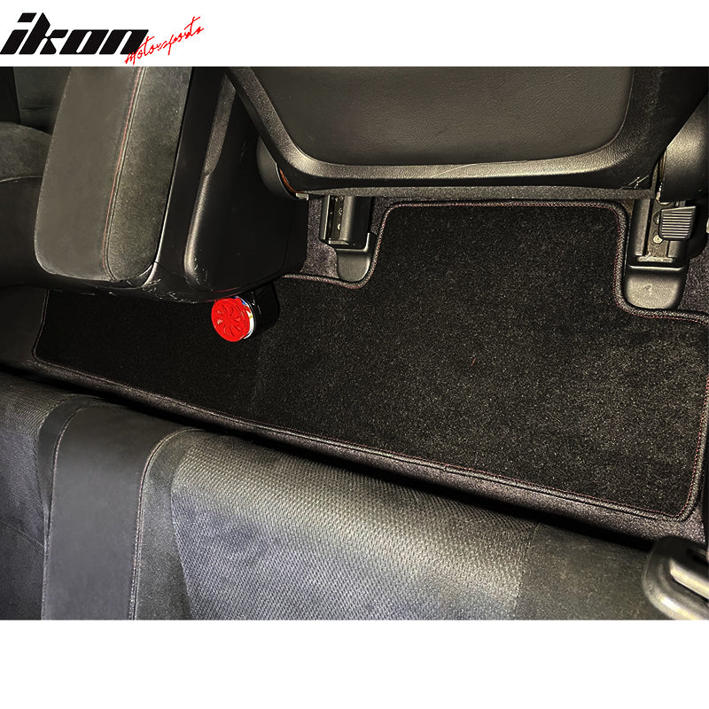 Car Floor Mat for 2006-2011 Honda Civic Black Red Stitch 3PC Nylon