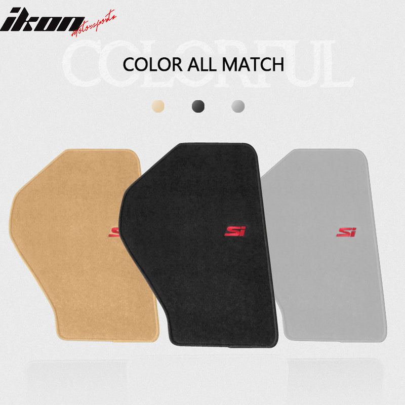 Car Floor Mat for 2000-2009 Honda S2000 Black Red Si Logo 2PC Nylon