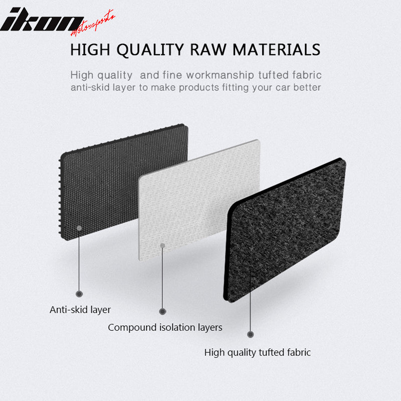 Car Floor Mat for 2000-2009 Honda S2000 Black Red Si Logo 2PC Nylon