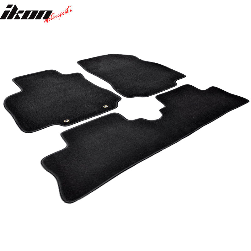 Car Floor Mat for 2009-2014 Nissan Cube Black Carpet 3PC Nylon