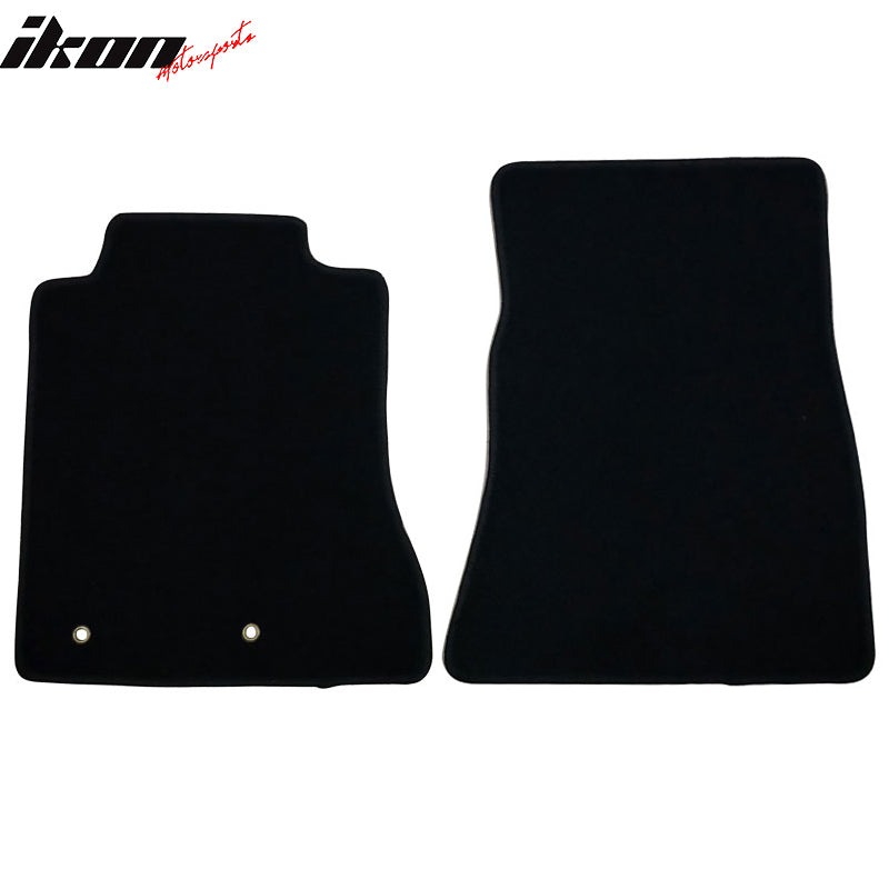 Car Floor Mat for 2015-2024 Ford Mustang Black Carpet 2PC Nylon