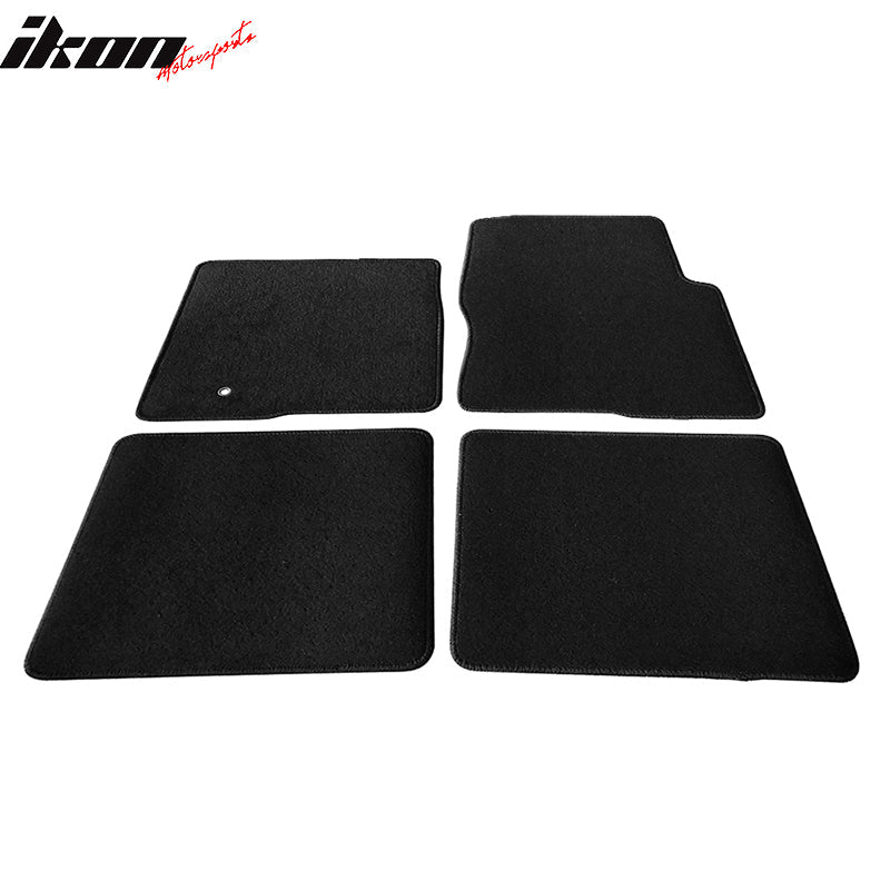 Car Floor Mat for 2009-2014 Ford F-150 Crew Cab Black Carpet 4PC Nylon