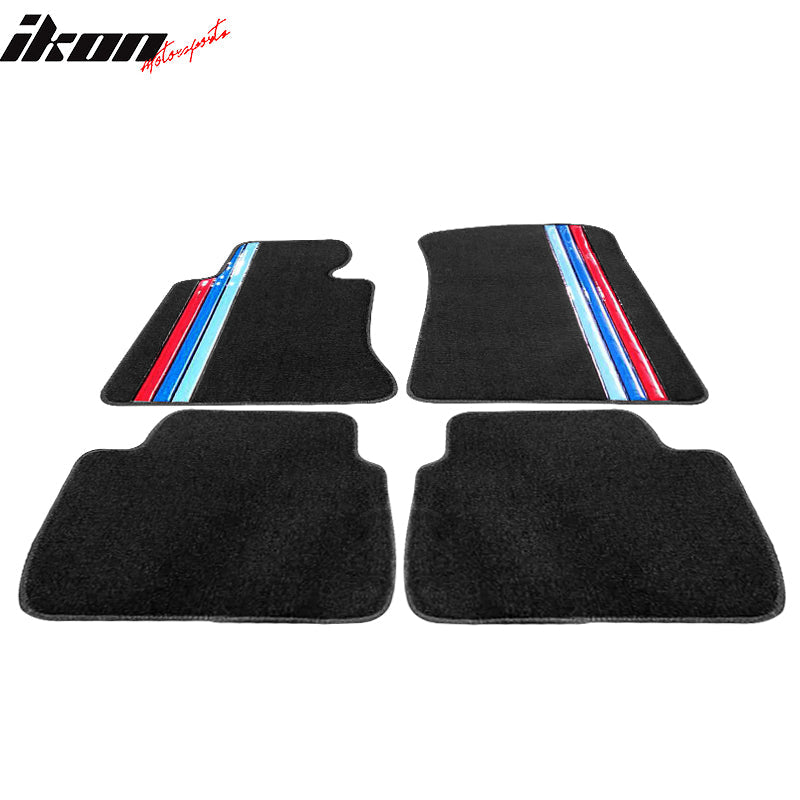 Car Floor Mat for 1998-06 BMW 3 Series E46 3 Colors Strips Nylon 4PCS
