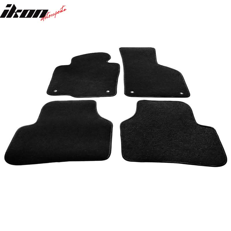 Car Floor Mat for 2009-2017 Volkswagen CC Black Front Rear Nylon 4PCS