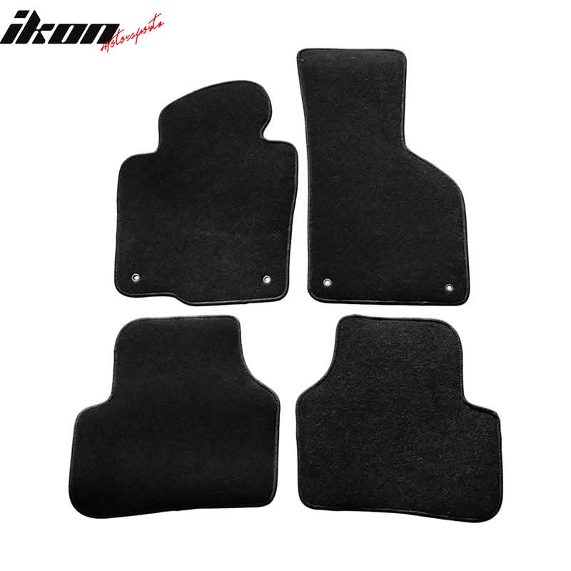 Car Floor Mat for 2009-2017 Volkswagen CC Black Front Rear Nylon 4PCS