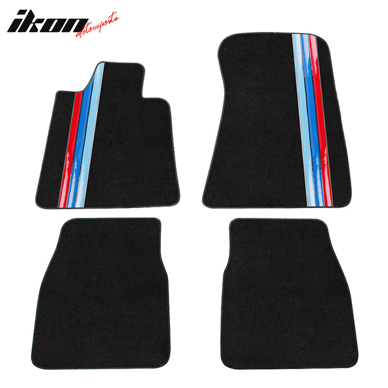 Car Floor Mat for 1984-1991 BMW 3 Series Coupe Black Carpet 4Pcs