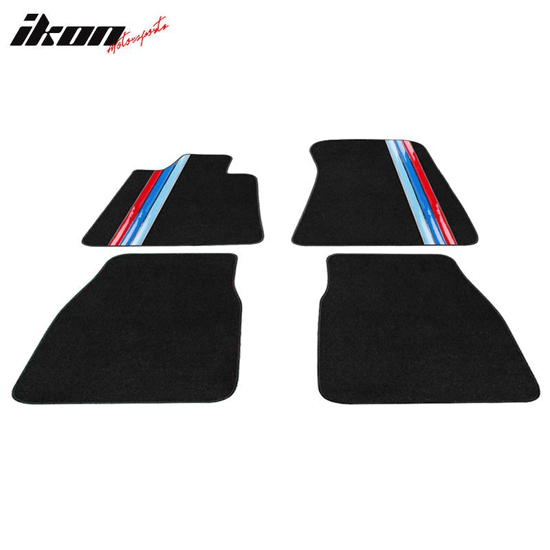 Car Floor Mat for 1984-1991 BMW 3 Series Coupe Black Carpet 4Pcs
