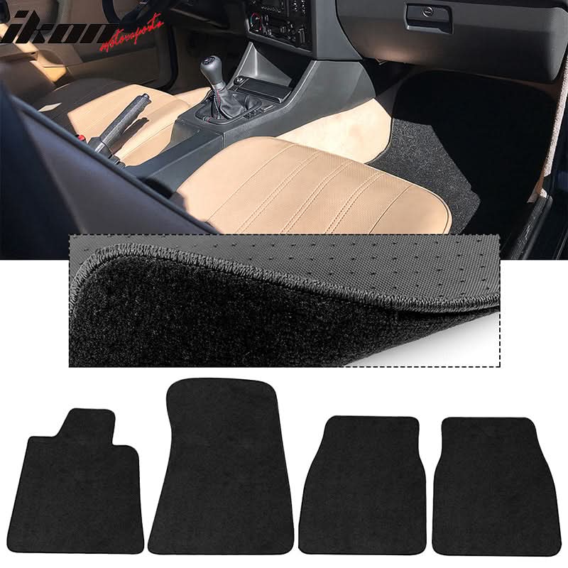 Car Floor Mat for 1984-1991 BMW 3 Series Coupe Black Nylon 4PC