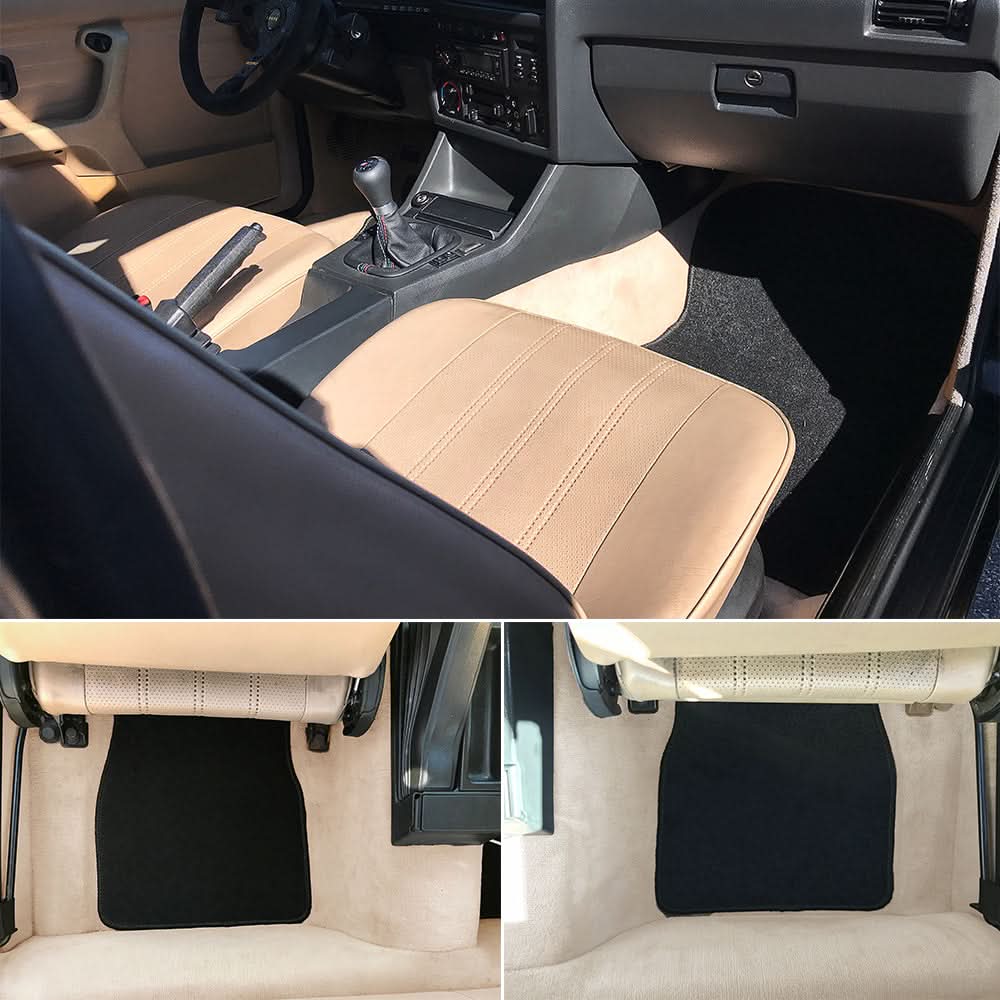 Car Floor Mat for 1984-1991 BMW 3 Series Coupe Black Nylon 4PC