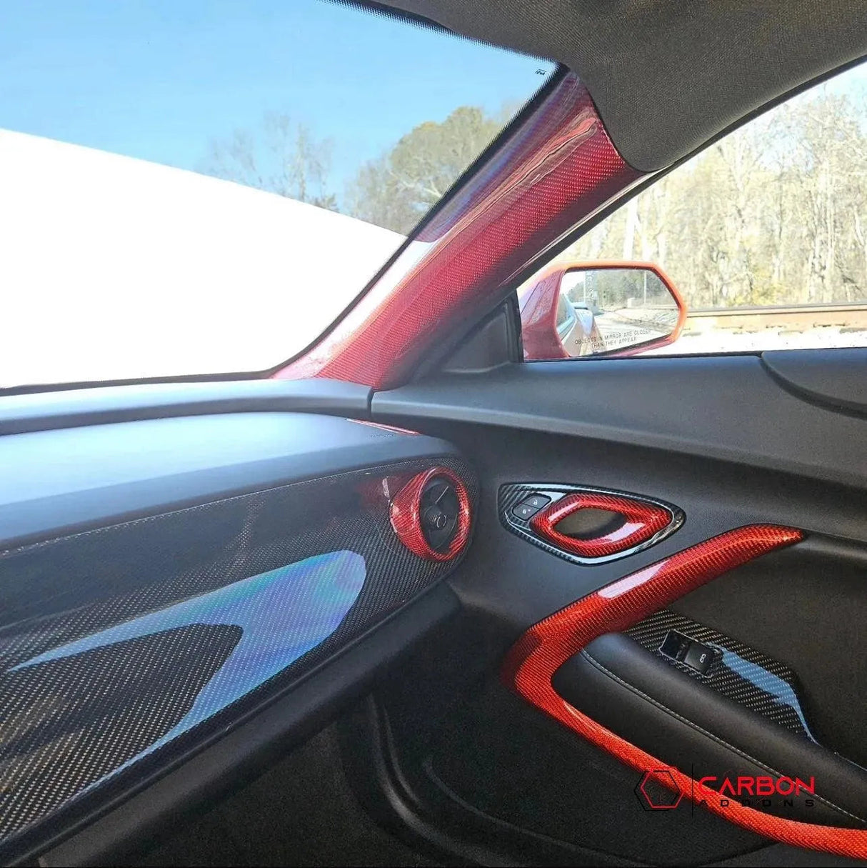 Custom Carbon Fiber Interior A-Pillars trim for 2016-2024 Chevy Camaro